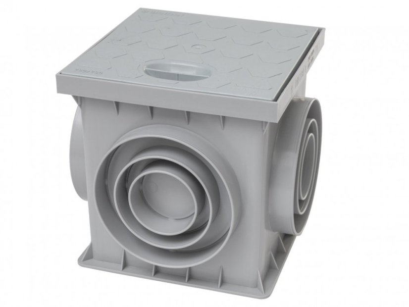 Cămin de vizitare cu capac - Variantă: Šedá, Dimensiune: 250 x 250 x 250 mm