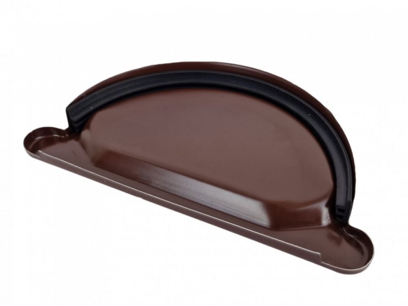 Gekleurde zinken eindstuk 250 mm - Kleur: RAL 8017 bruin