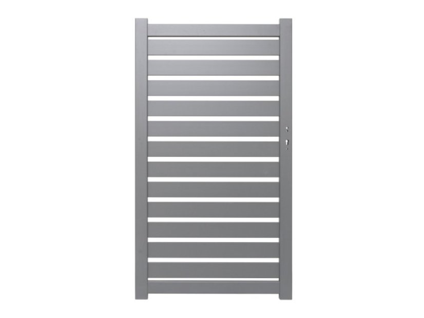 Aluminium schuttingpoort met lamellen - Afmeting: 1000 x 1500 mm