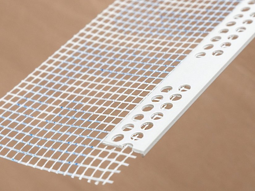 Profil tynkarski wykończeniowy UPO z siatką z włókna szklanego - Rozmiar: 6 x 2000 mm