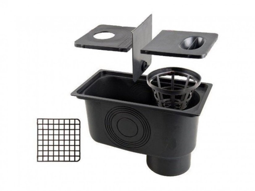 Trappola per acque meteoriche dal tetto – Pozzetto pluviale - Colore: marrone