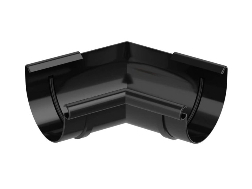 Angolo per canale di gronda PVC 75 mm - Colore: nero, Variante: esterno