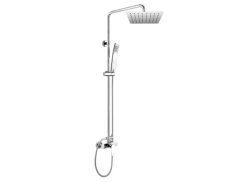 Nástěnný sprchový set s baterií a hranatou slim sprchou
