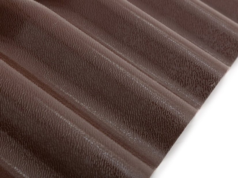 Vlnitá PVC střešní krytina Onduma detail hnědá