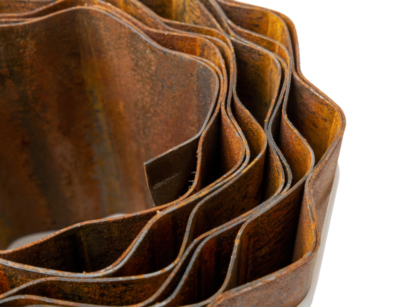 Pohledový obrubník Corten vlnitý - Rozměr: 150 x 5000 x 1 mm