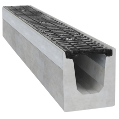 Caniveau en béton C250 avec grille en fonte