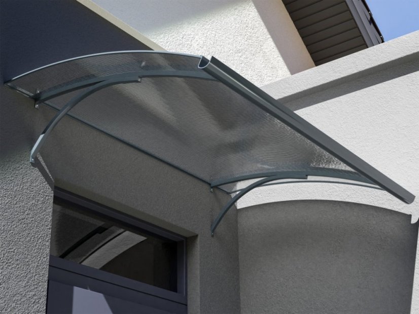 Auvent de porte L-160 - Couleur: anthracite / transparent