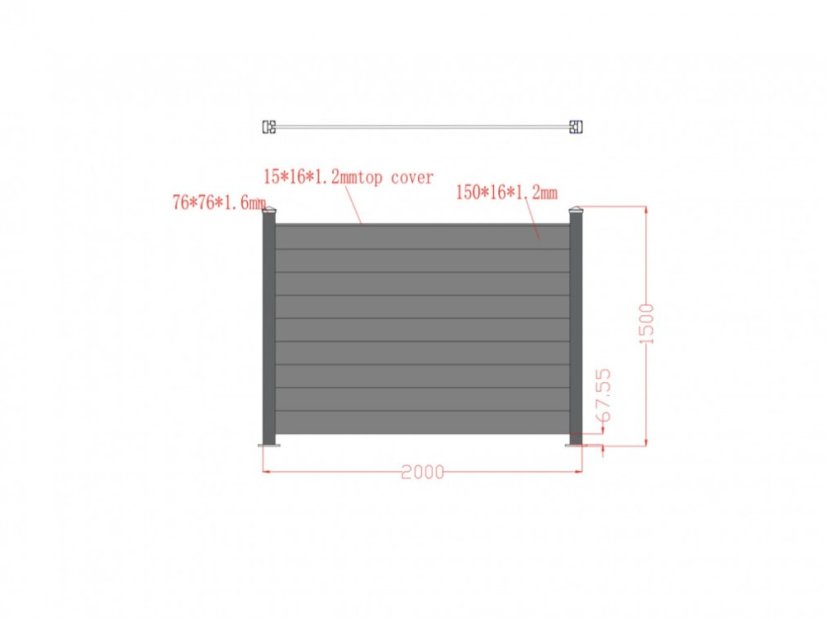 Aluminium schuttingpaal