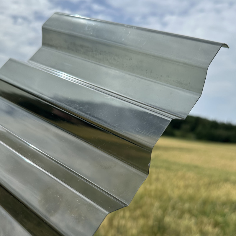 Plaque en polycarbonate trapézoïdale anthracite à fine texture - Taille: 2000 x 1060 x 0,9 mm