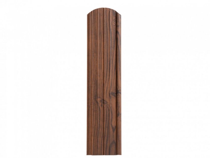 Plechová plotovka Unico oblá - Rozměr: 150 x 11,5 x 0,9 cm, Barva: ořech