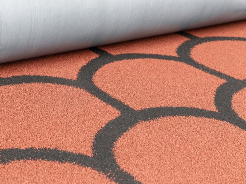 Tegola bituminosa autoadesiva in rotolo Rollshingle forma a coda di castoro | 1x5 m - Colore: rosso