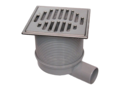 Scurgere de pardoseală laterală telescopică cu grătar și cadru din inox