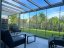 Pergola RAL 7016 s boční výplní, posuvnými stěnami a LED osvětlením