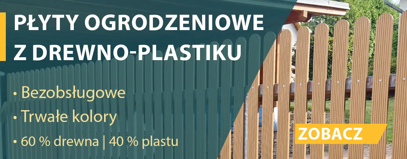 Deski ogrodzeniowe z kompozytu drewno-plastik