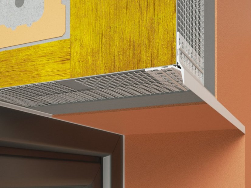 Okenní profil VLT s přiznanou okapnicí a tkaninou - Rozměr: 100 x 100 x 2000 mm